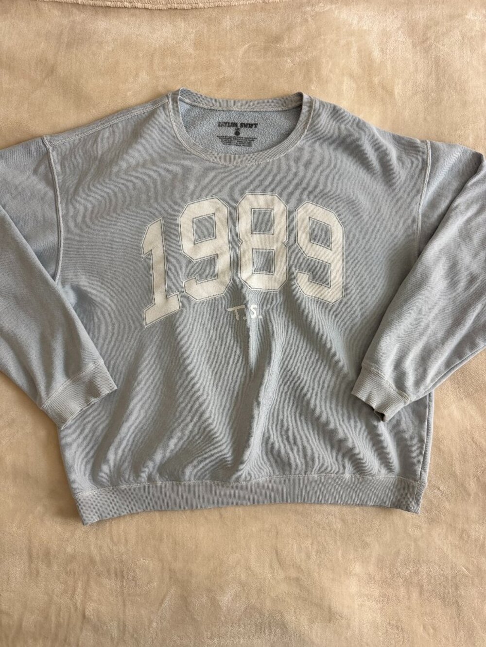 Taylor Swift 1989 Sweatshirt 2XL Baby Blue Varsity Collegiate Graphic Pullover